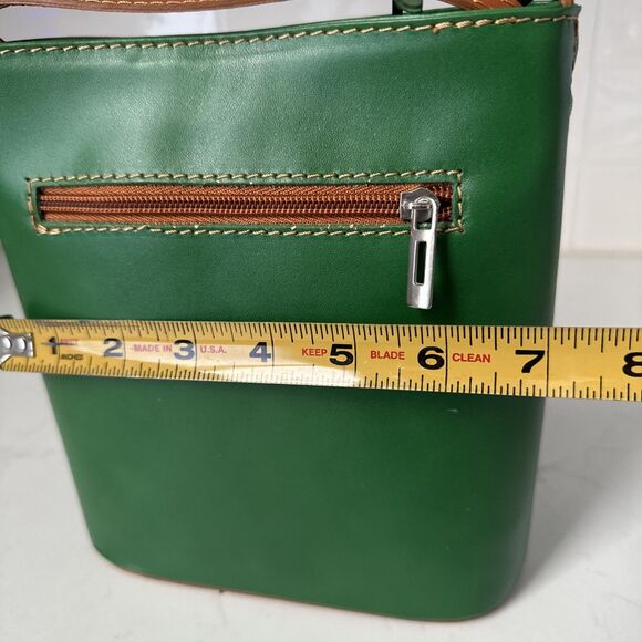Green Vera Pelle Purse Genuine Italian Leather Crossbody Handbag New - Picture 8 of 10